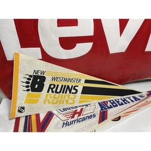 Vintage 80s New Westminster Bruins WHL Hockey Full Size Pennant Rare